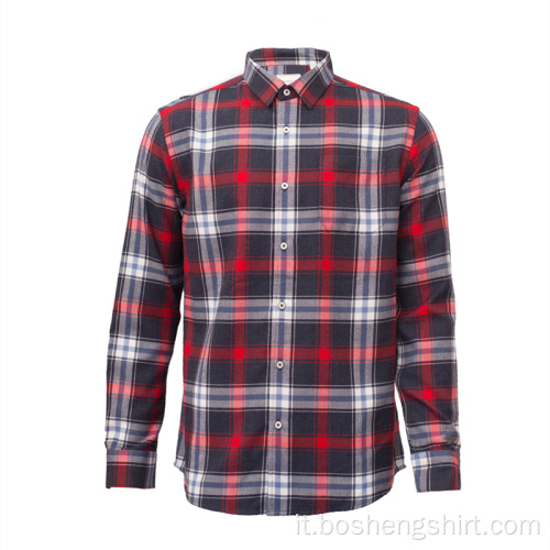 Camicia scozzese casual a maniche lunghe di ultimo design